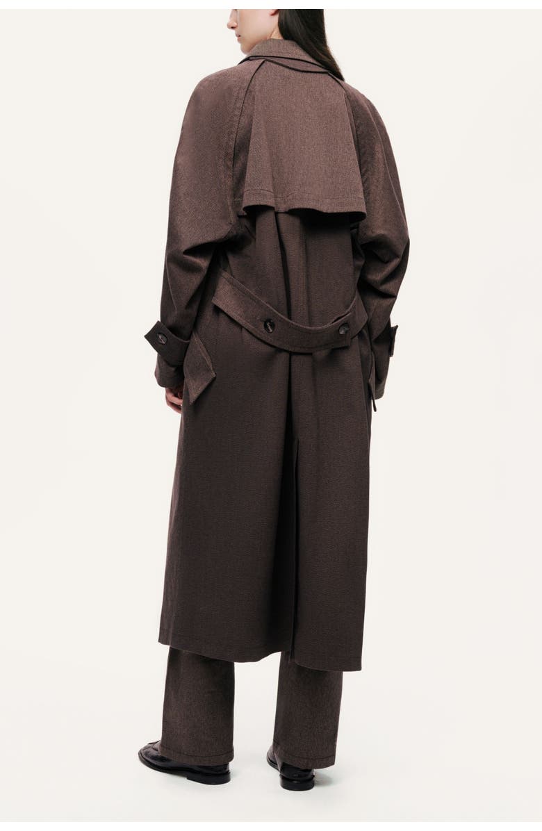 Nocturne Single-Breasted Trench Coat, Alternate, color, Dark Brown