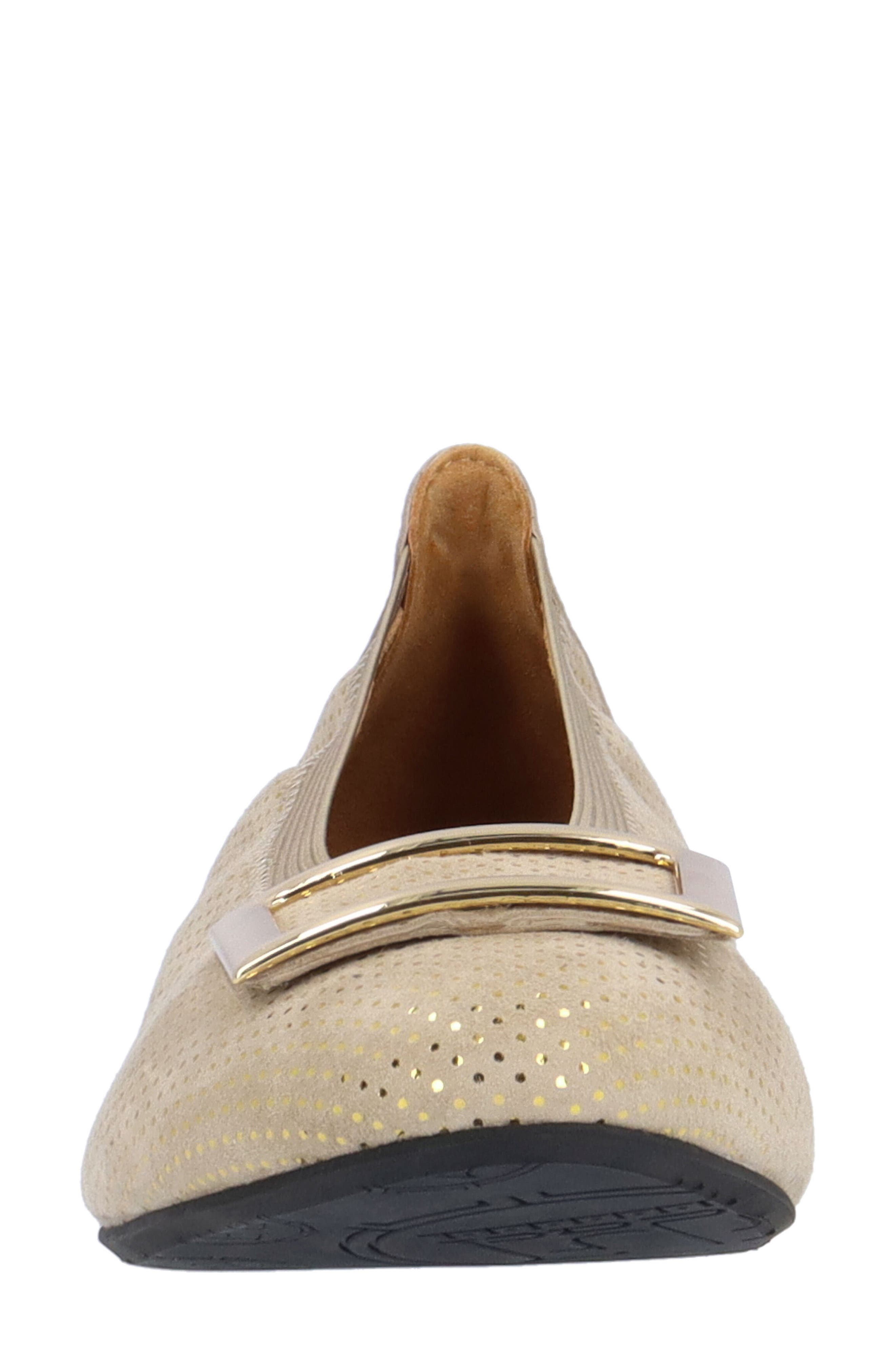 L'Amour des Pieds Floella Almond Toe Pump, Alternate, color, Taupe/ Gold