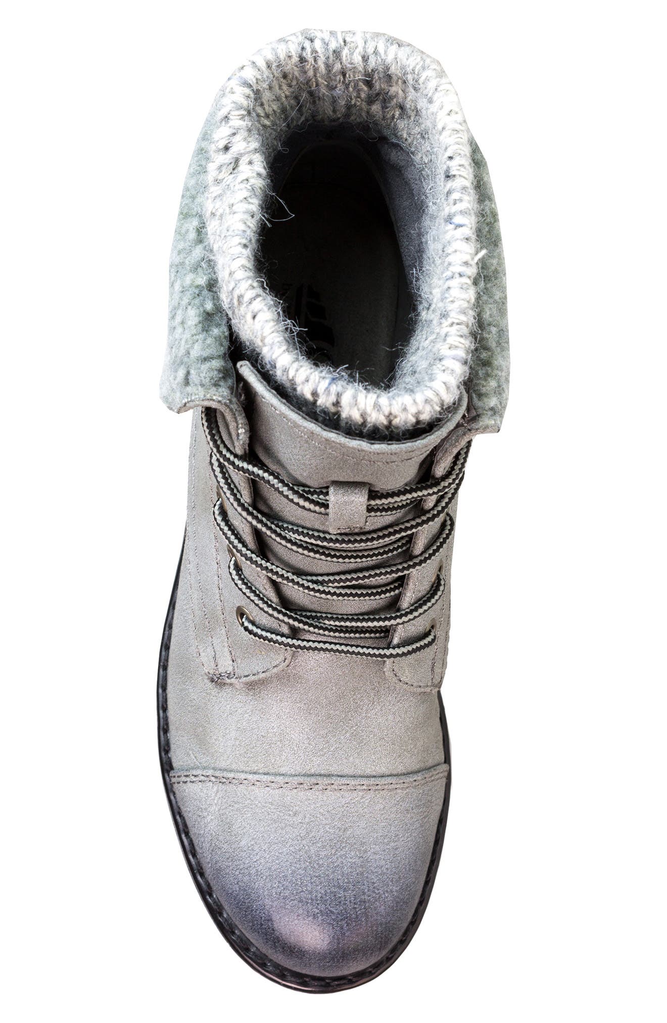 CLIFFS BY WHITE MOUNTAIN Duena Faux Shearling Trimmed Hiking Boot, Alternate, color, Lt Gry/Burn/Fab/Fleece