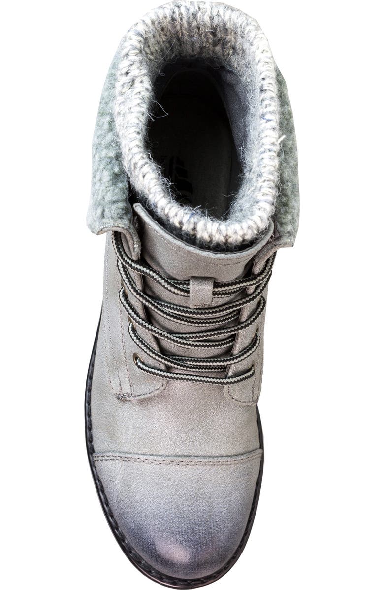 CLIFFS BY WHITE MOUNTAIN Duena Faux Shearling Trimmed Hiking Boot, Alternate, color, Lt Gry/Burn/Fab/Fleece