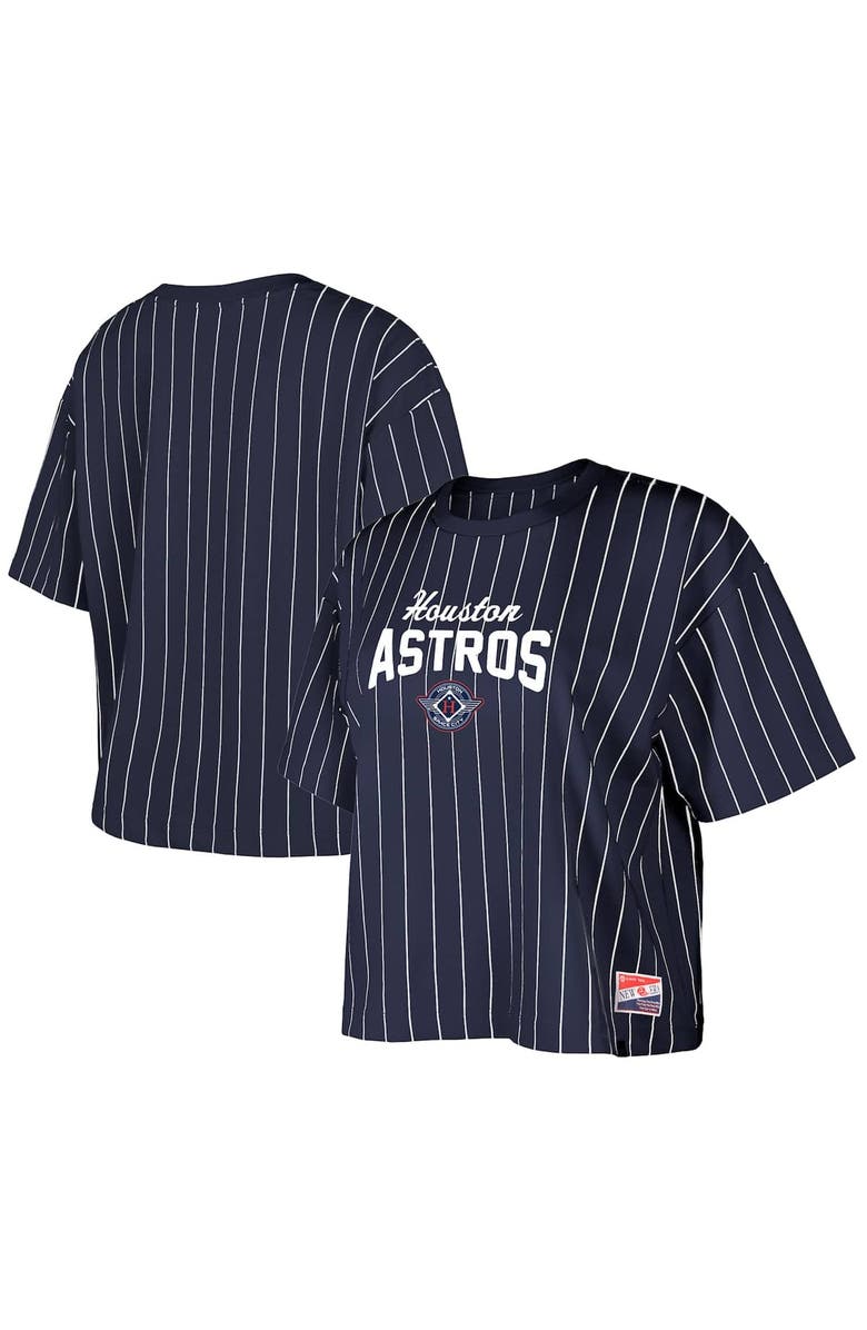 New Era Women's New Era  Navy Houston Astros 2025 City Connect Boxy Pinstripe T-Shirt, Main, color, 