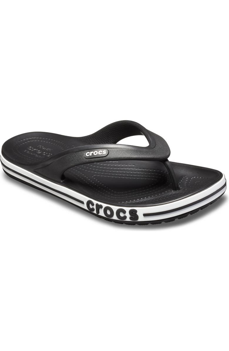 CROCS Gender Inclusive Bayaband Flip Flop Sandal, Main, color, Black/White