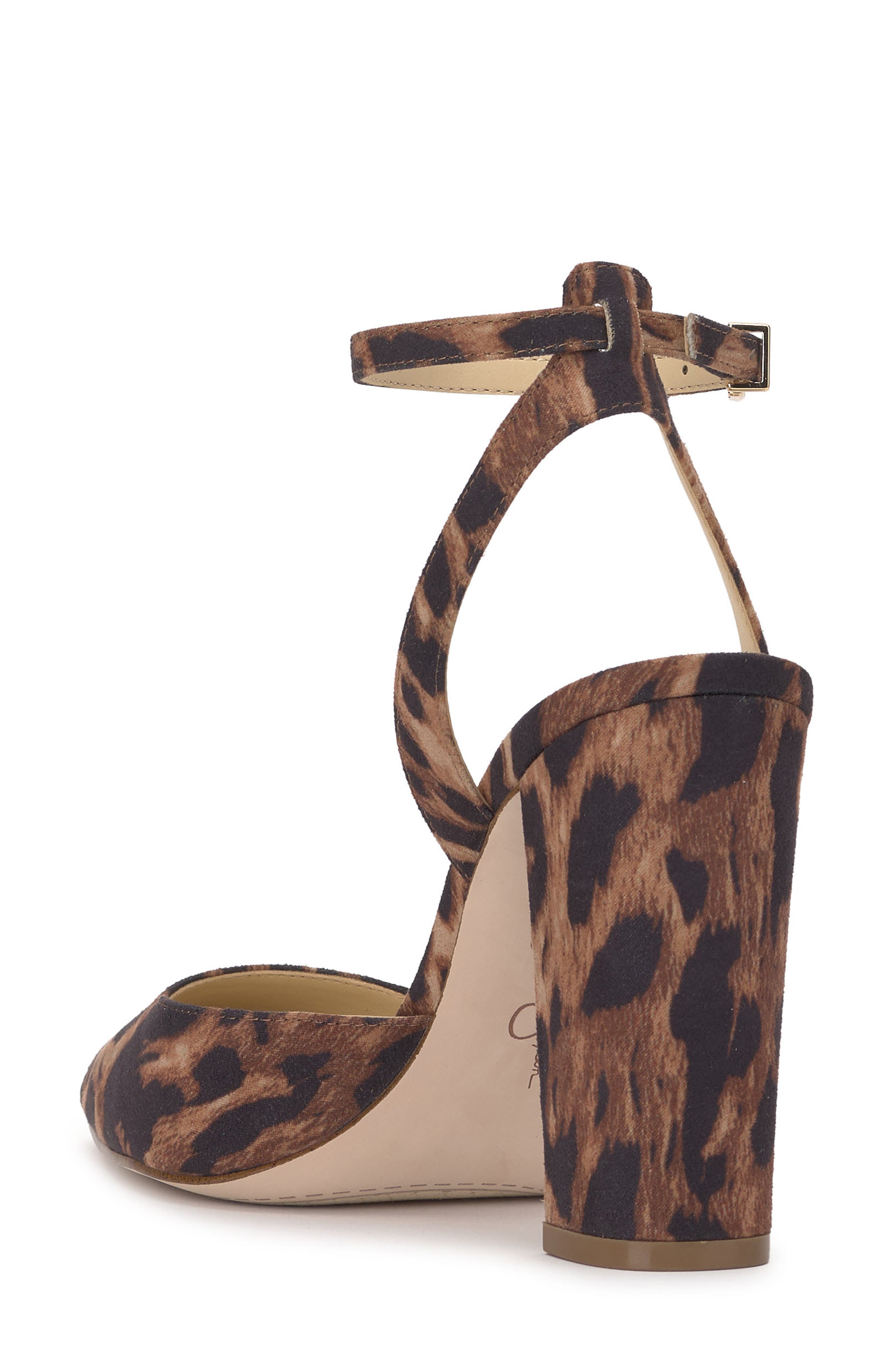 Jessica Simpson Nazela Pointed Toe Ankle Strap Pump, Alternate, color, Natural Leopard