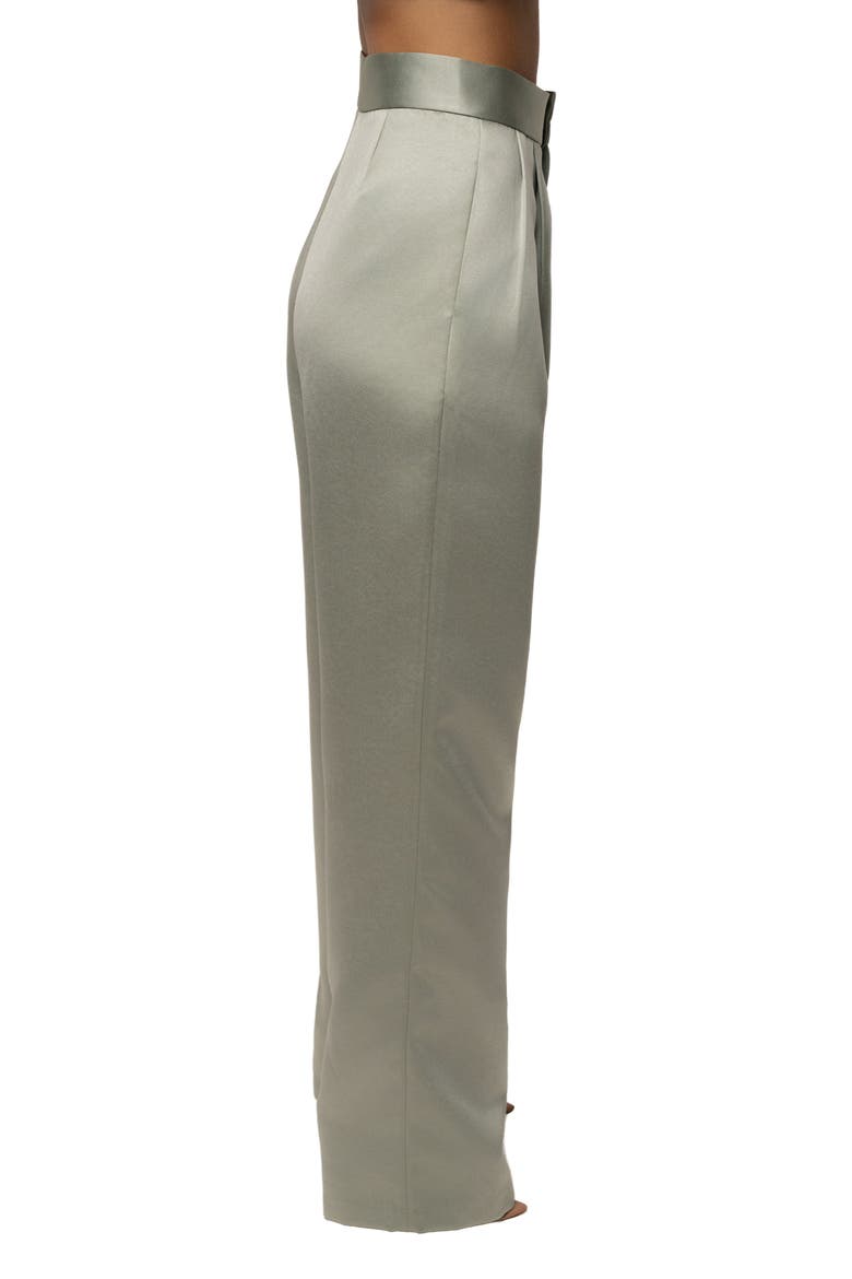 City Nights Satin Trouser, Alternate, color, Sage