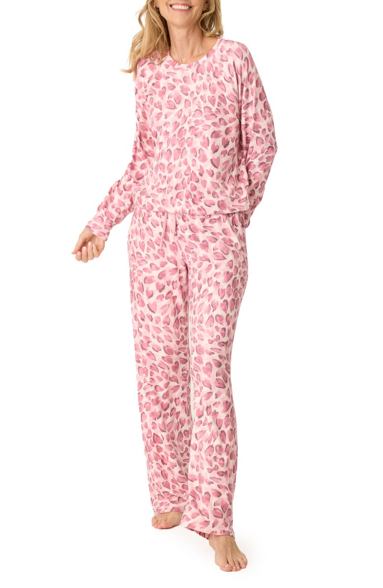 PJ Salvage Full Of Love Heart Print Pajamas, Main, color, 