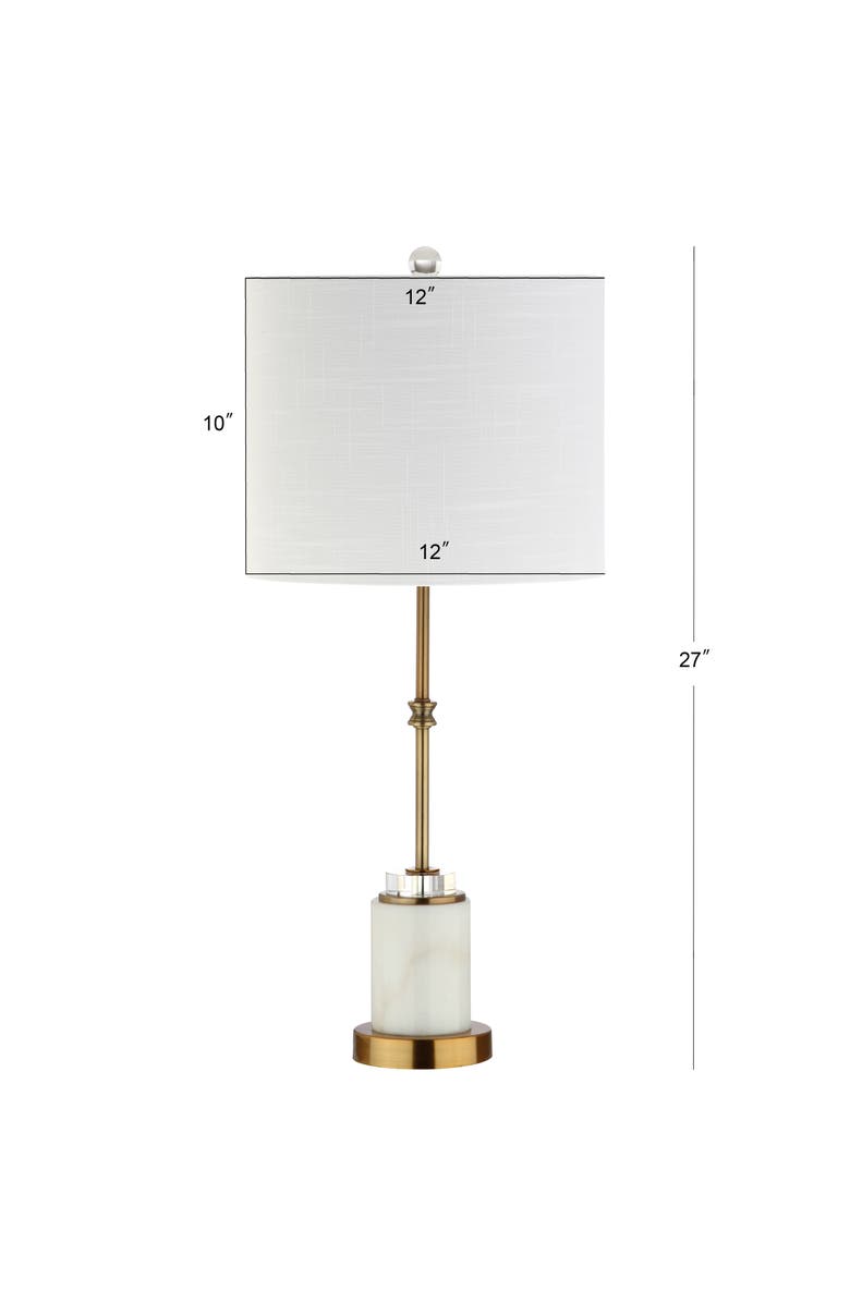 JONATHAN Y Harper 27" Marble/Crystal LED Table Lamp, Brass, Alternate, color, White/Brass Gold
