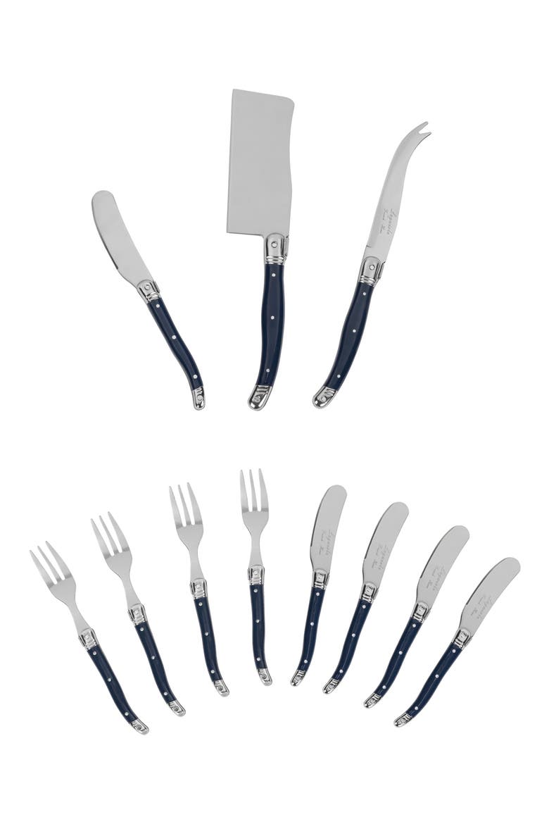 Laguiole Ultimate 11-Piece Assorted Cheese Knives, Alternate, color, NAVY