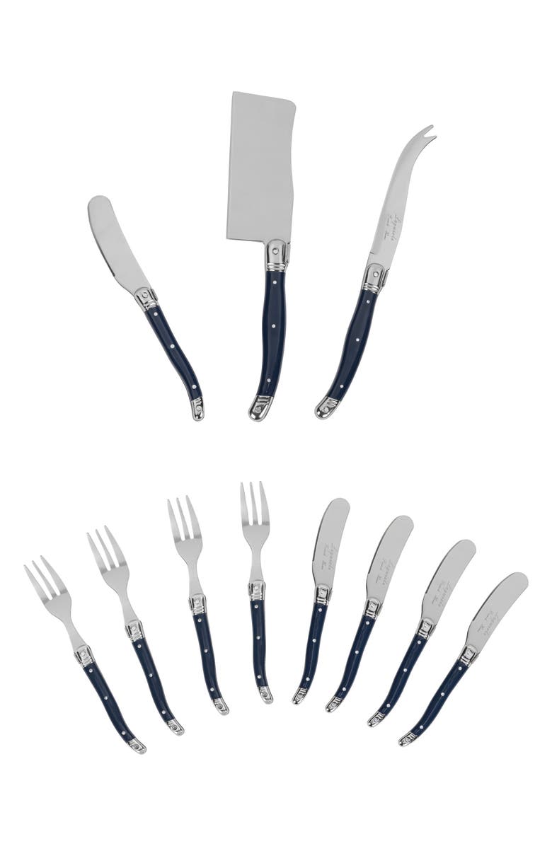 FRENCH HOME Laguiole Ultimate 11-Piece Assorted Cheese Knives, Alternate, color, Navy