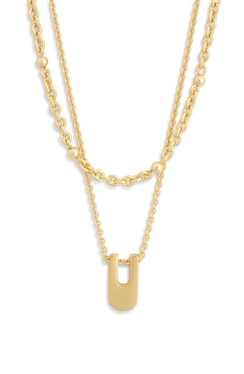 Madewell Cutout Geometric Pendant Necklace, Main, color, Vintage Gold