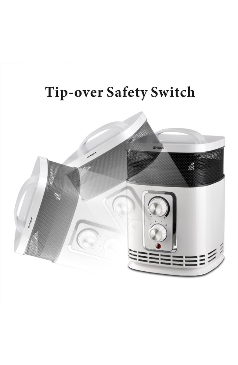 Optimus Portable 360 Surround Ceramic Heater with Thermostat, Alternate, color, White