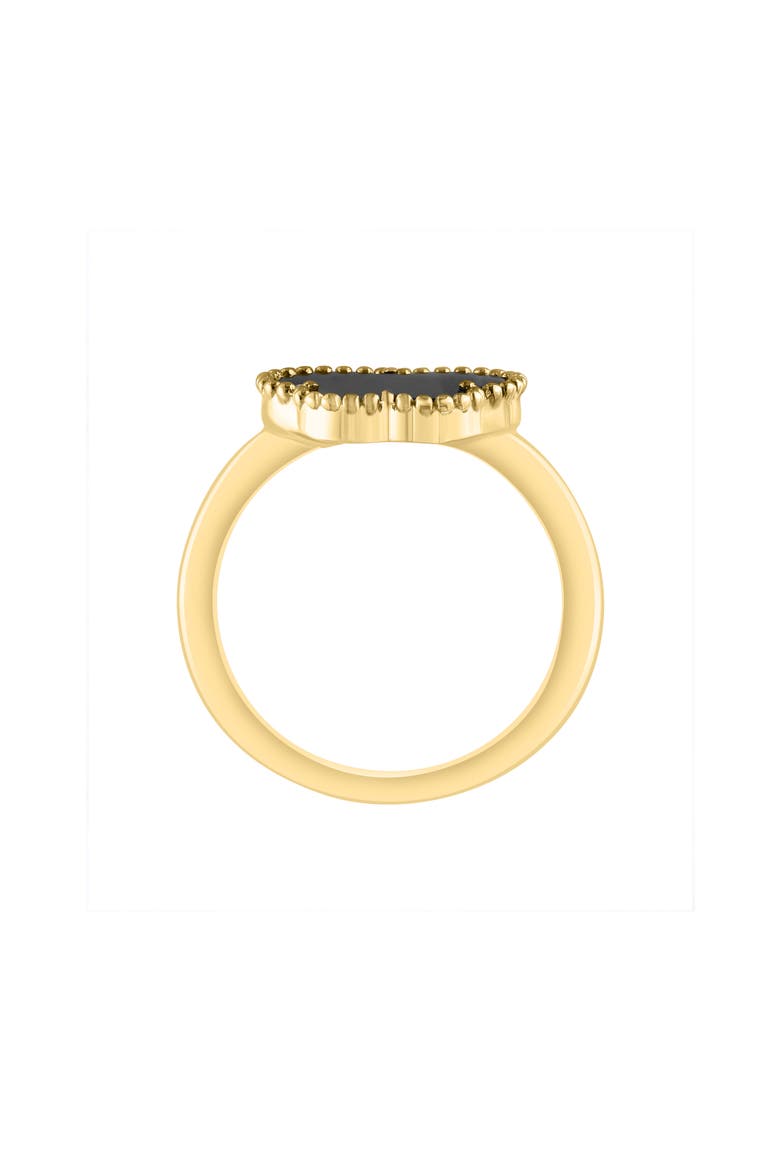 14K Yellow Gold Onyx Butterfly Ring, Alternate, color, BLACK