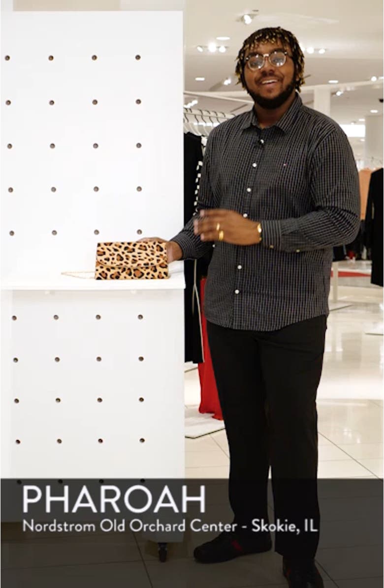 Genuine Calf Hair Leopard Print Clutch, sales video thumbnail