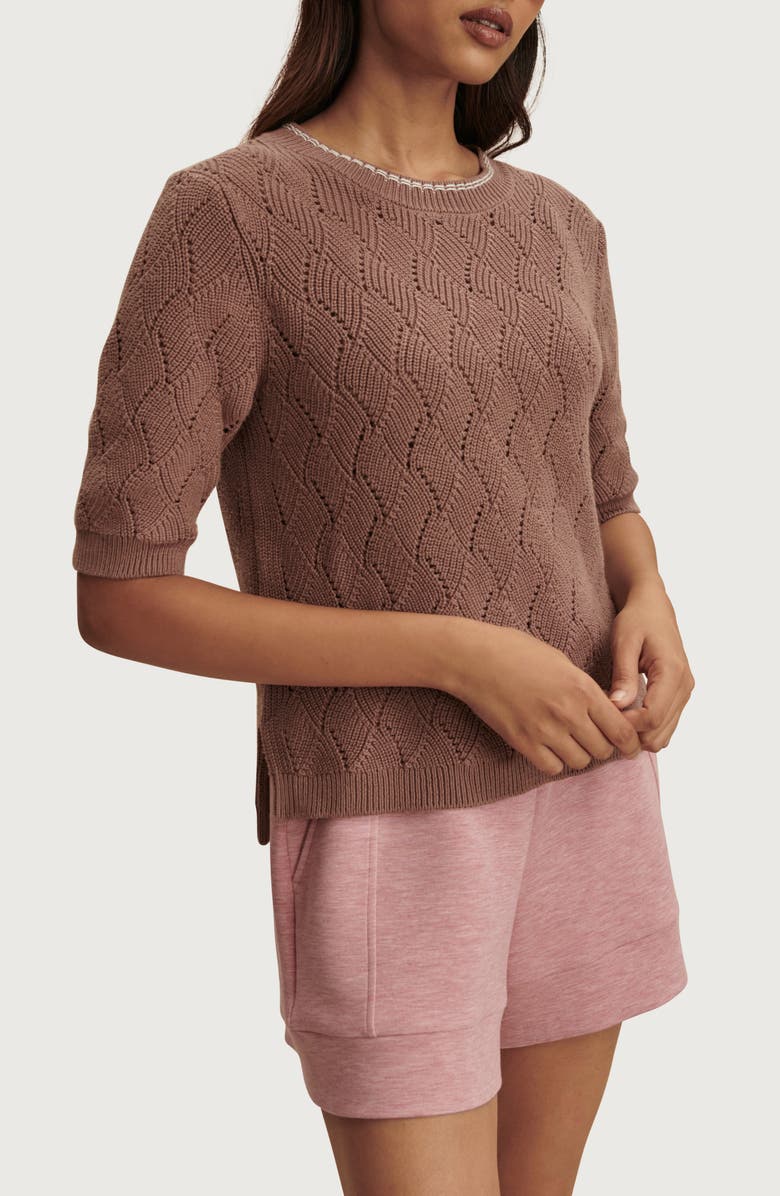 Varley Agathe Knit Top, Alternate, color, Brownie