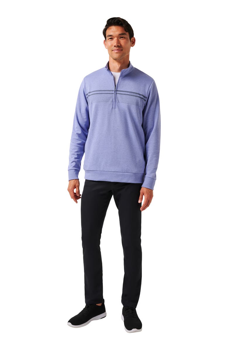 TravisMathew Moonlighter Half Zip Pullover, Alternate, color, Heather Violet Storm