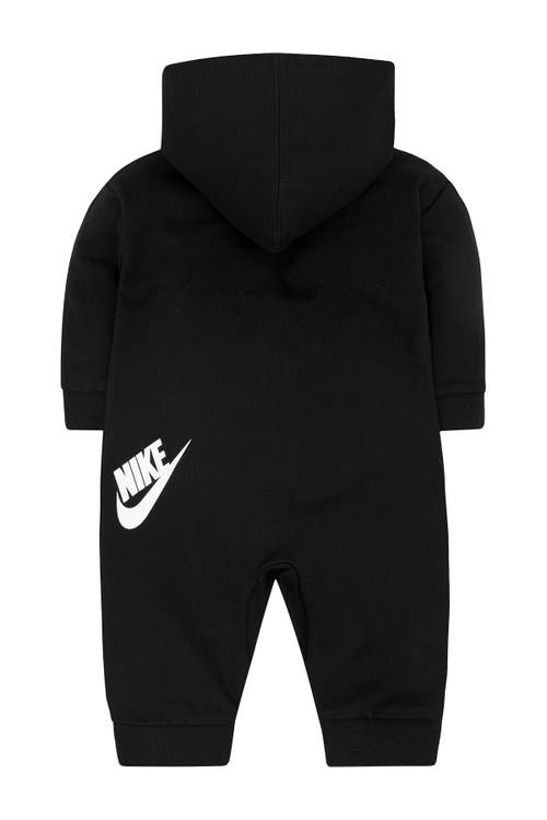 Nike All Day Play Hooded Romper In Black