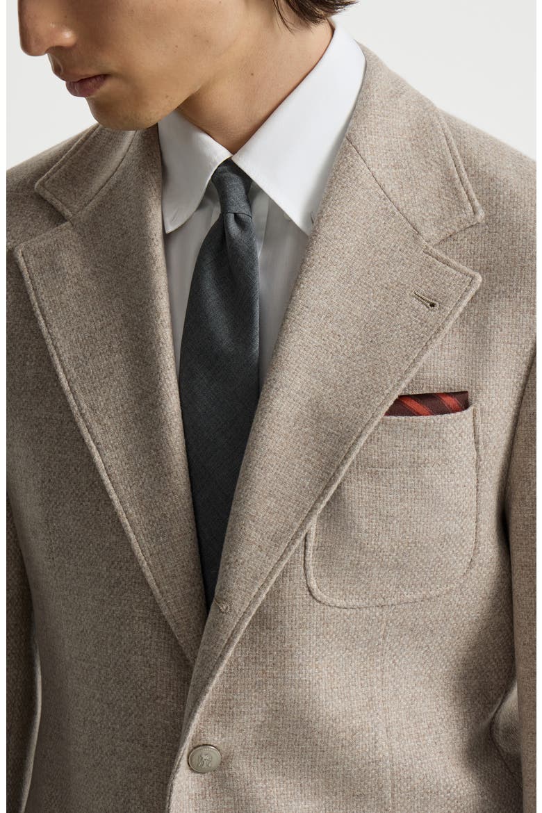 Regimental stripe silk pocket square, Alternate, color, Burned