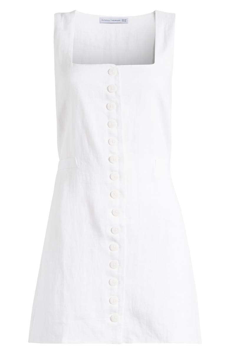 Faithfull the Brand Marinia Linen Button-Up Minidress, Alternate, color, 