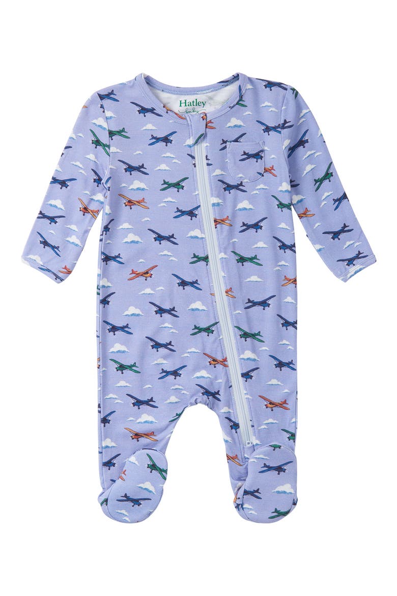 Mini Airplanes Footie, Main, color, CERULEAN
