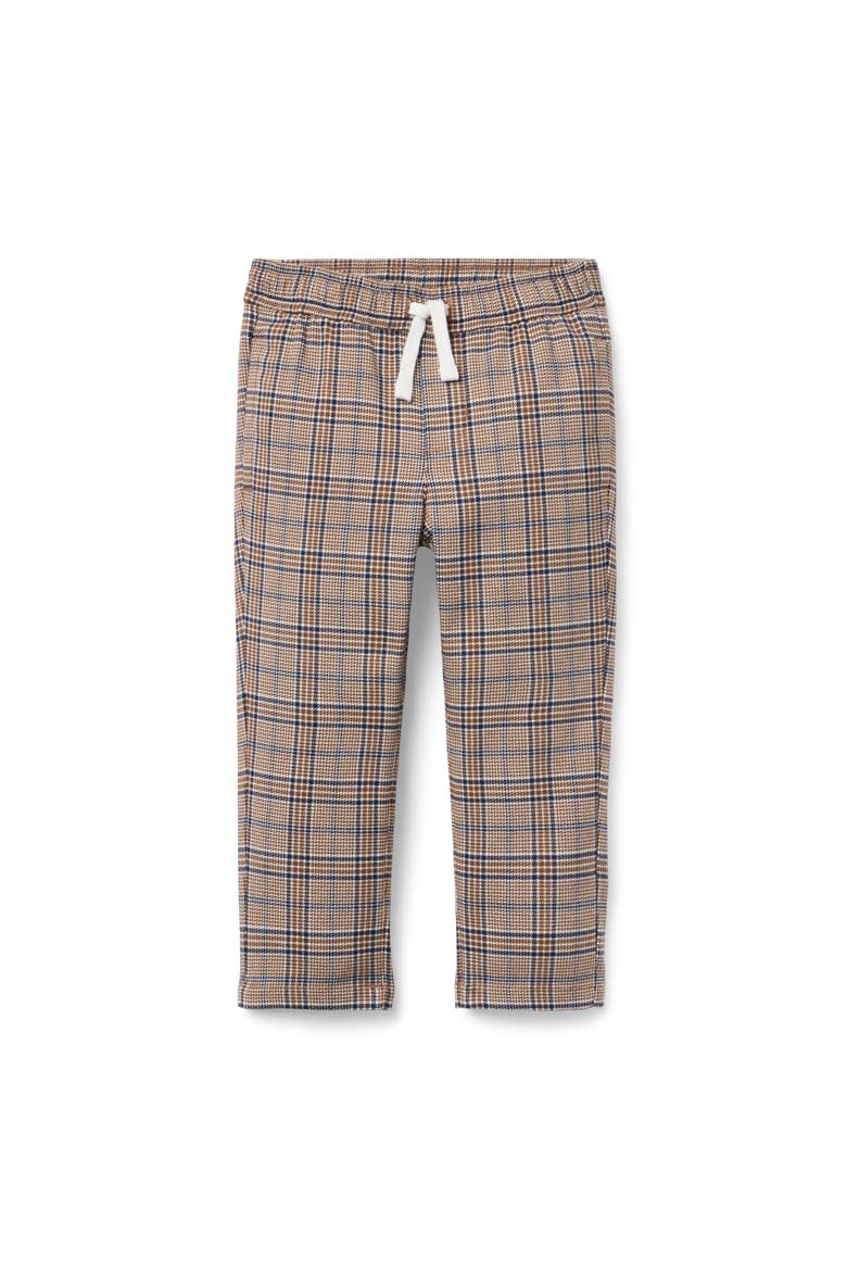 Plaid Pull-On Pant, Main, color, Brown