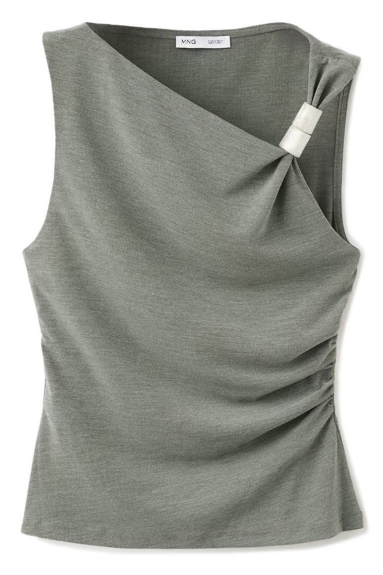 Bead Strap Detail Ruched Top, Alternate, color, GREEN