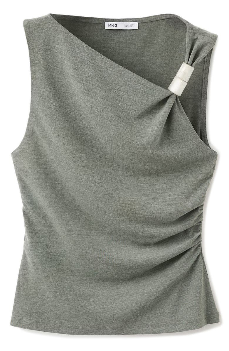 MANGO Bead Strap Detail Ruched Top, Alternate, color, 