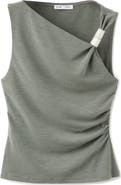MANGO Bead Strap Detail Ruched Top