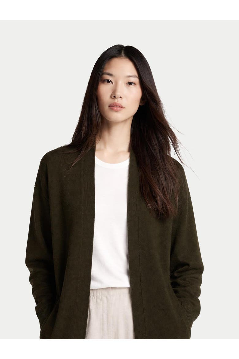Luxurious Open-Front Cardigan, Alternate, color, capulet olive