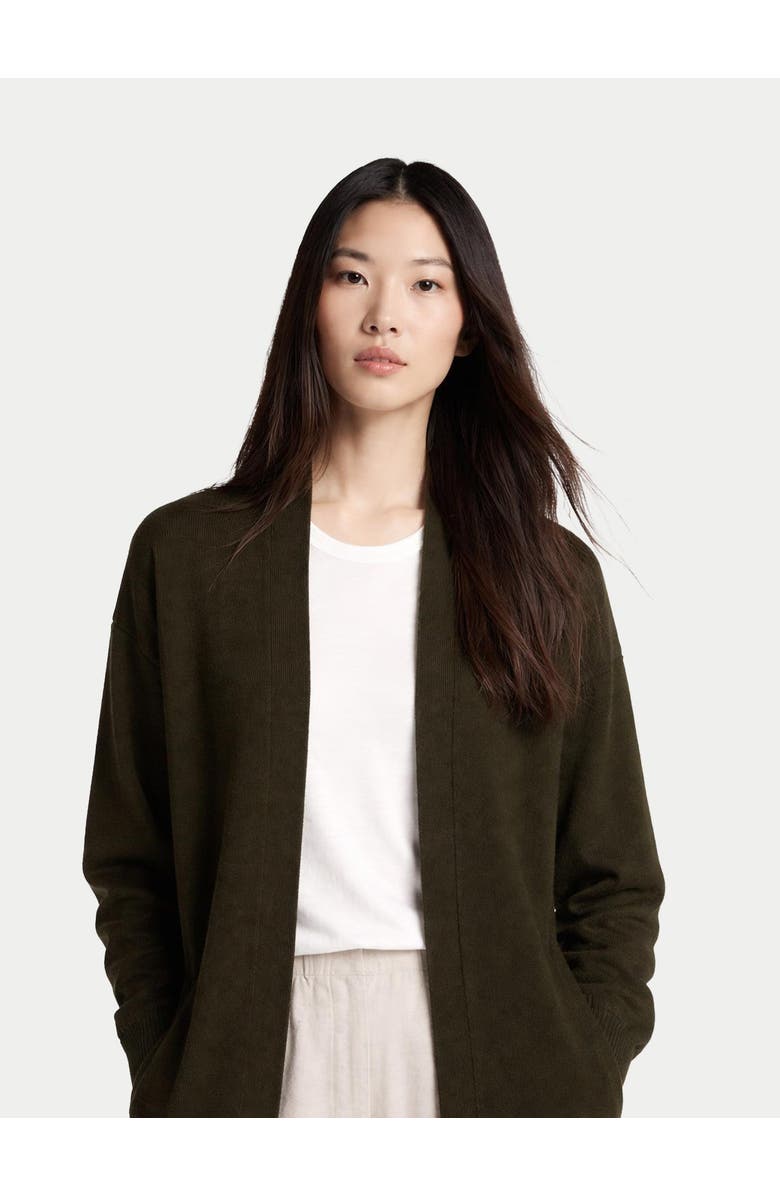Gobi Cashmere Luxurious Open-Front Cardigan, Alternate, color, Capulet Olive