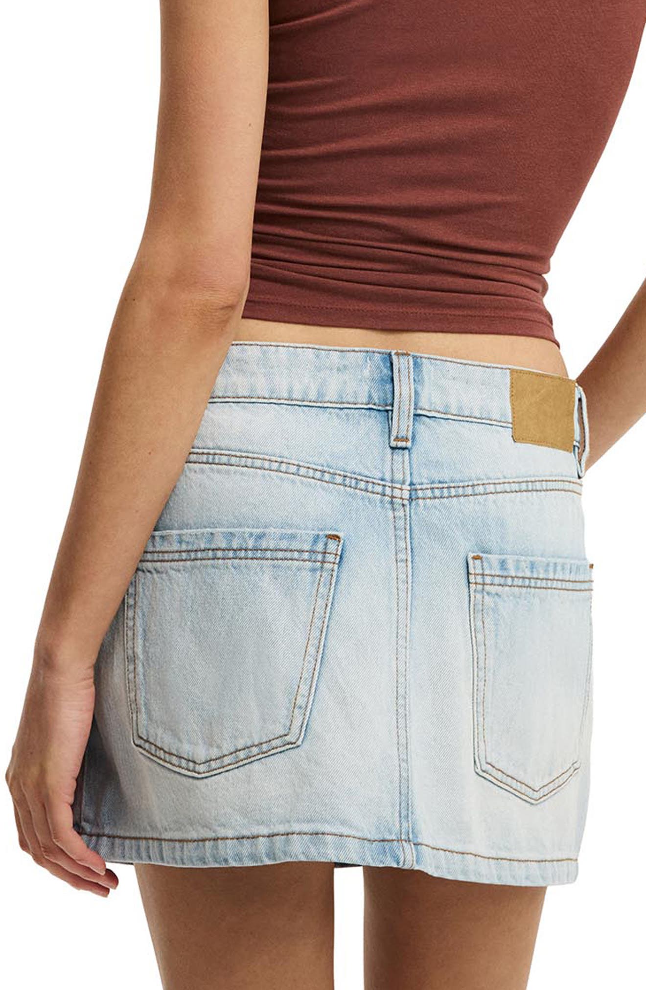 Low Rise Denim Miniskirt - image 2