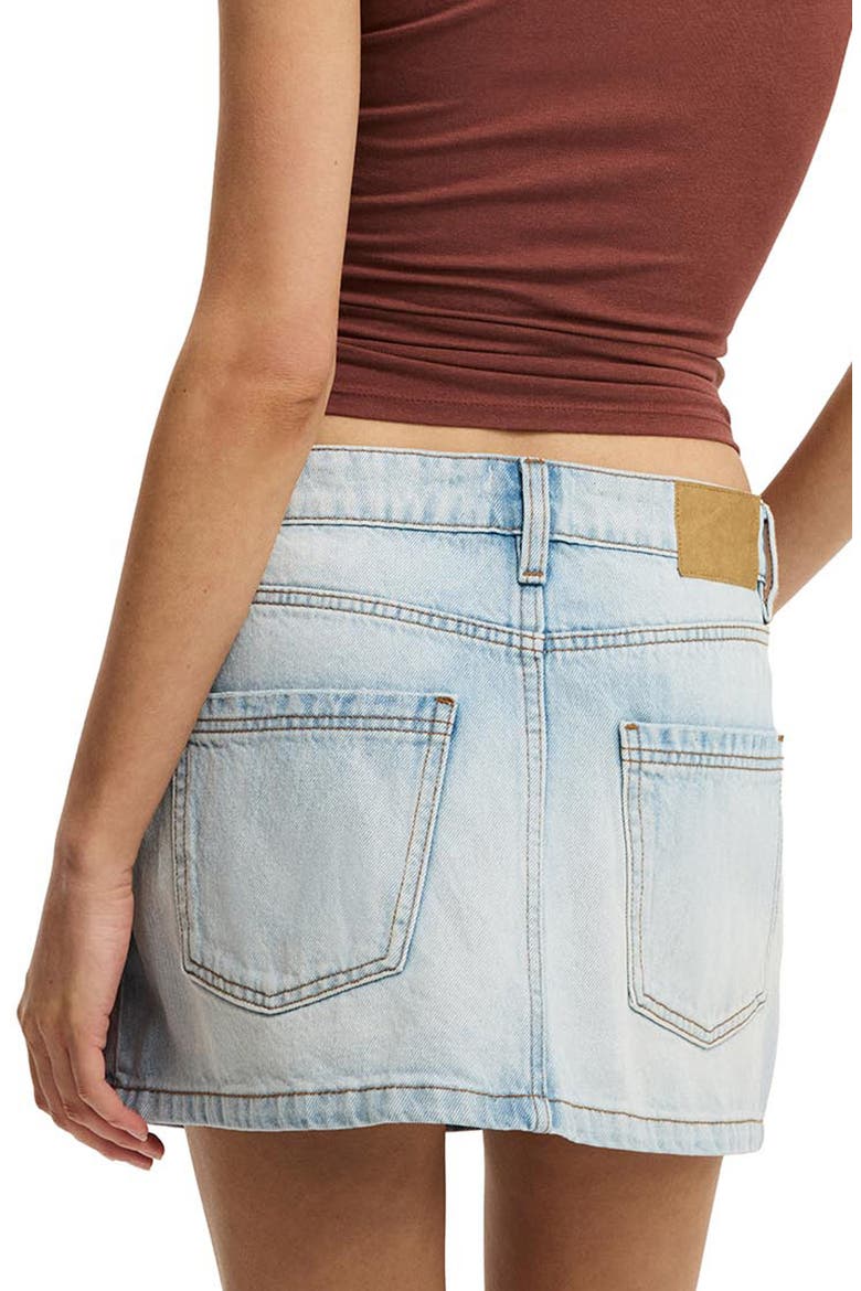 Low Rise Denim Miniskirt, Alternate, color, NOTION BLUE