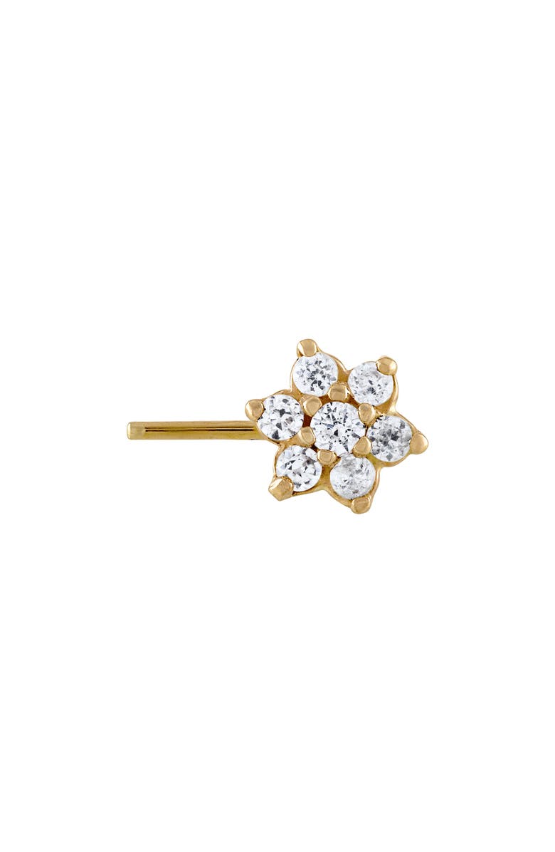 Raquelina Jewels 10K Gold CZ Flower Nose Ring, Main, color, 