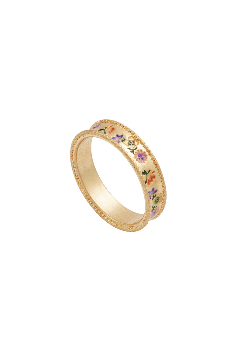 Folksy Floral Ring, Main, color, Gold
