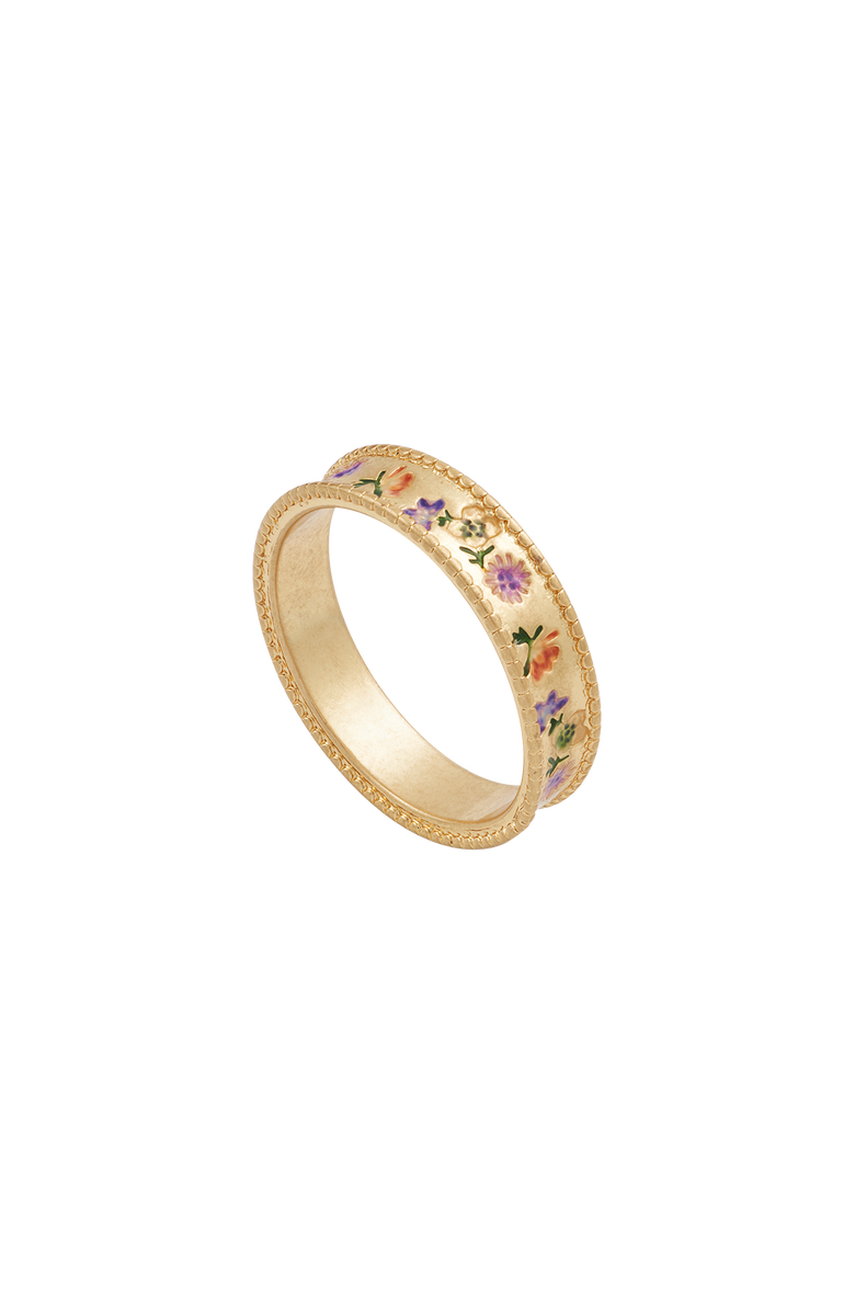 Fable England Folksy Floral Ring, Main, color, Gold