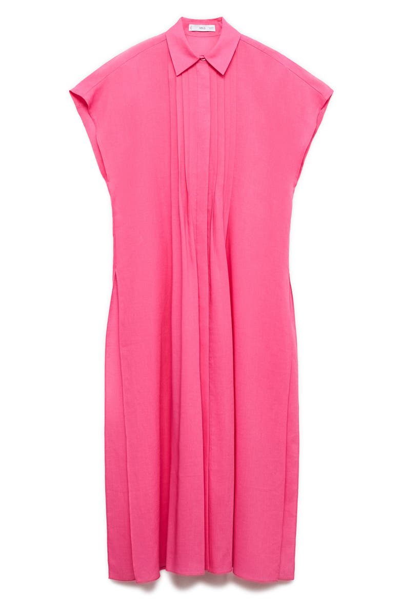 Pleated Side Slit Midi Shirtdress, Alternate, color, PINK