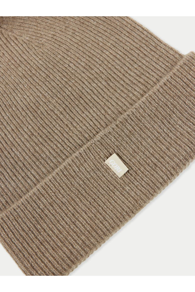 Cashmere Rib Knit Beanie, Alternate, color, taupe