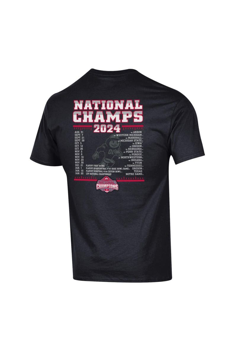 Champion Men's Champion Black Ohio State Buckeyes College Football Playoff 2024 National Champions Schedule T-Shirt, Alternate, color, 