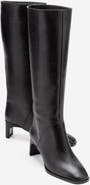 Forever & Always Shoes Taly Leather Block Heel Knee High Boot