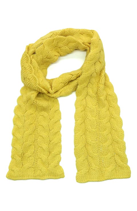 Chunky Cable Knit Lambswool Blend Scarf