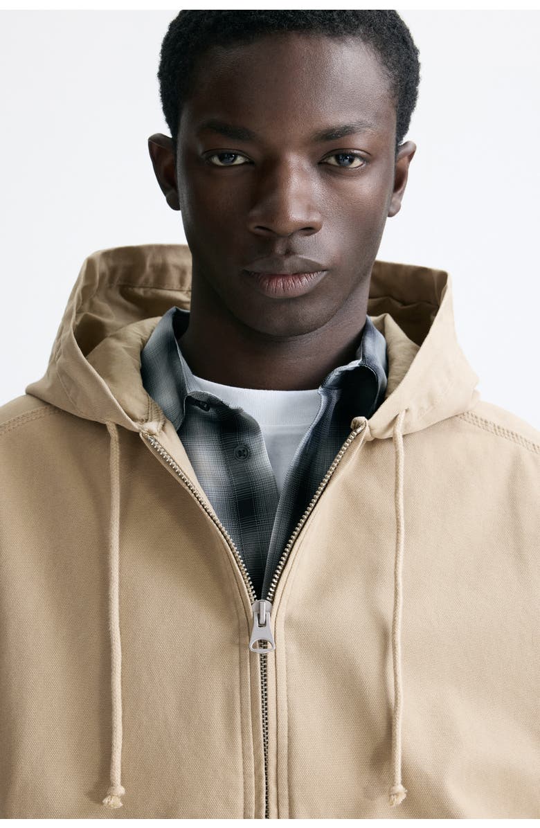 H&M Hooded Workwear Jacket, Alternate, color, Beige