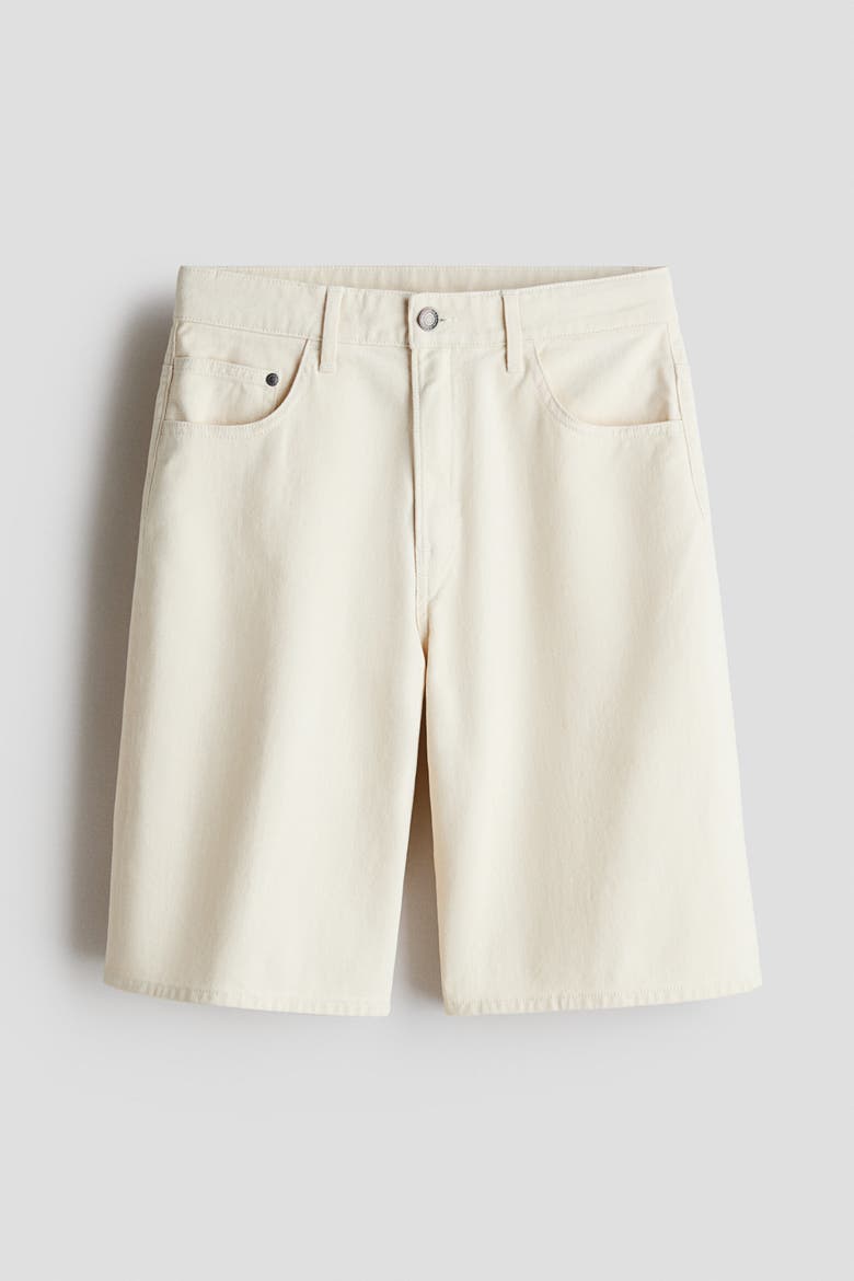 Loose-fit Twill Shorts, Main, color, Cream