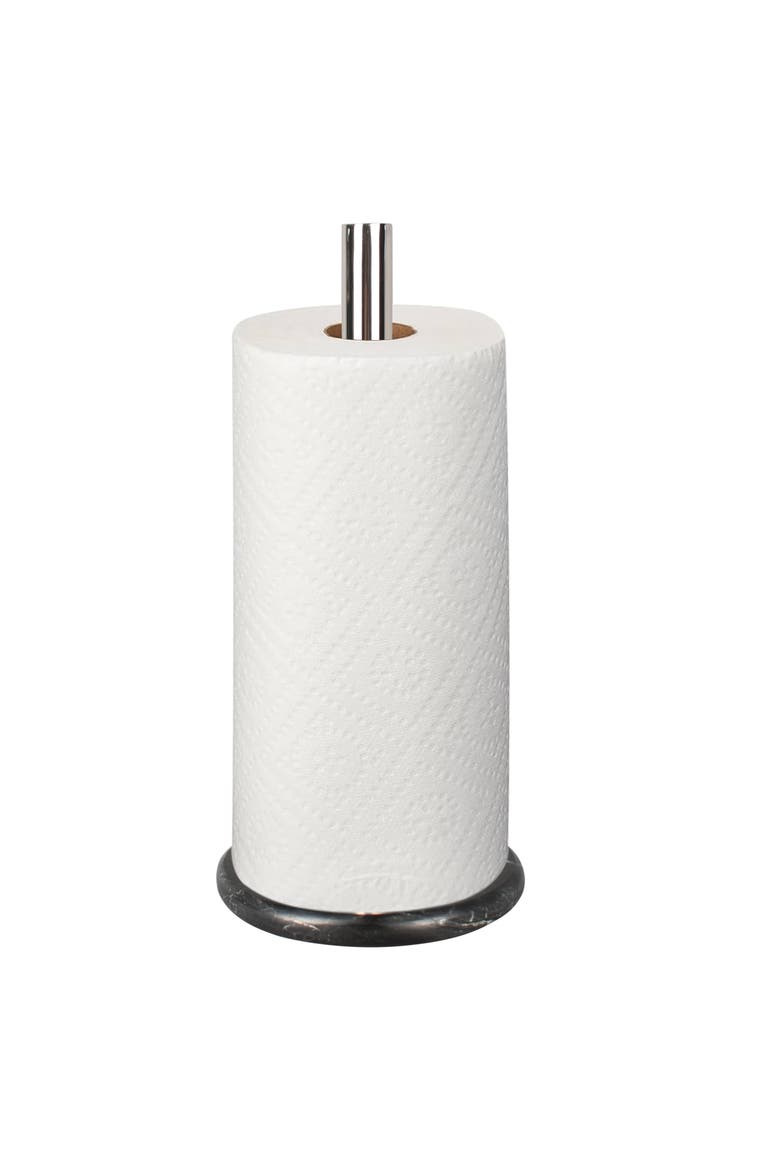 Avery Modern Classic Metal with Non Slip Weighted Marble Base Paper Towel Holder, Alternate, color, Chrome / Black Marble