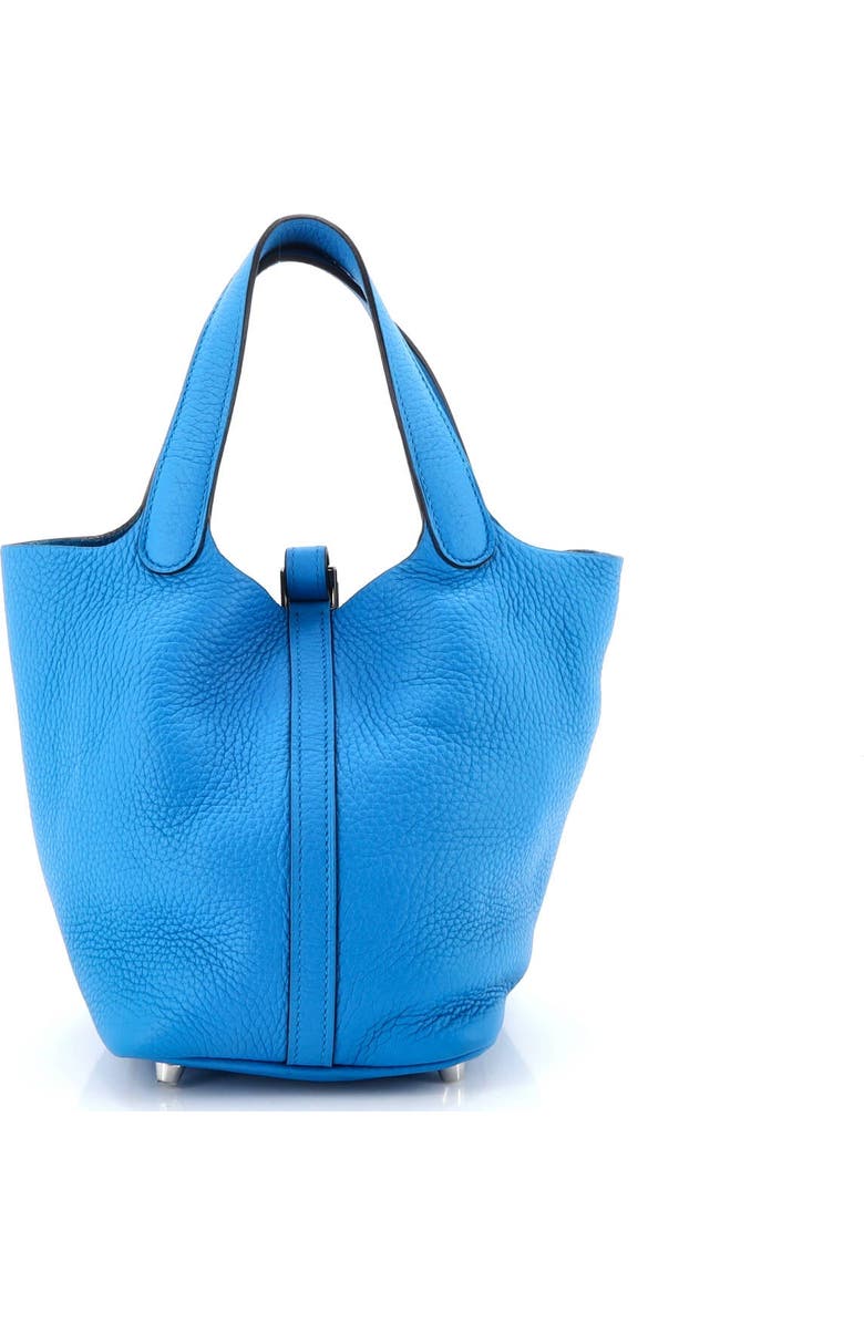 Pre-Owned Hermes Picotin Lock Bag Clemence PM, Alternate, color, Bleu Zanzibar