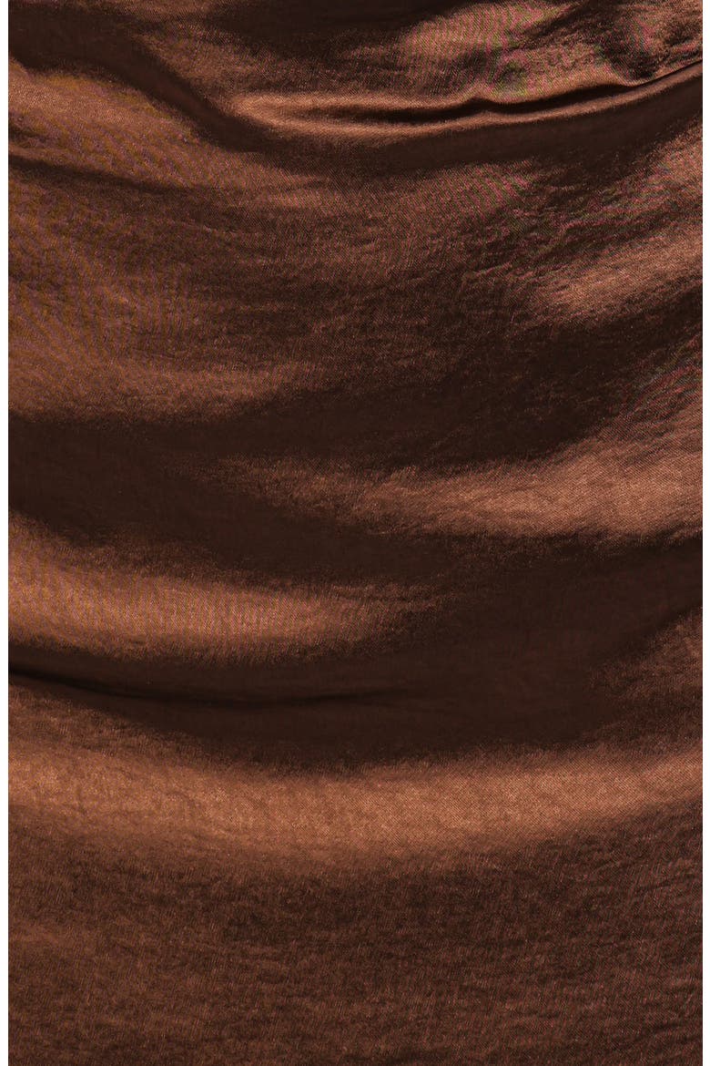 Chance Long Sleeve Satin Minidress, Alternate, color, BROWN