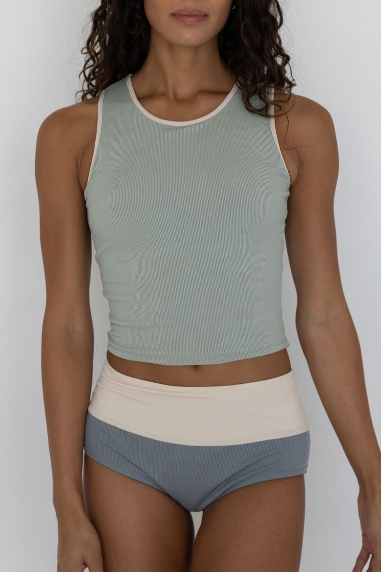Havasu High Neck Tankini Top, Main, color, Blue