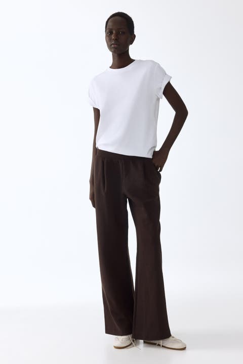 Wide Interlock Joggers