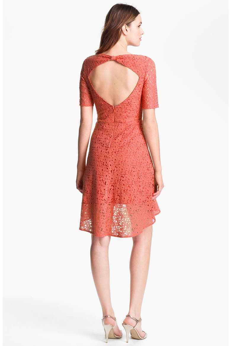 Lace Fit & Flare Dress, Alternate, color, MANDARIN