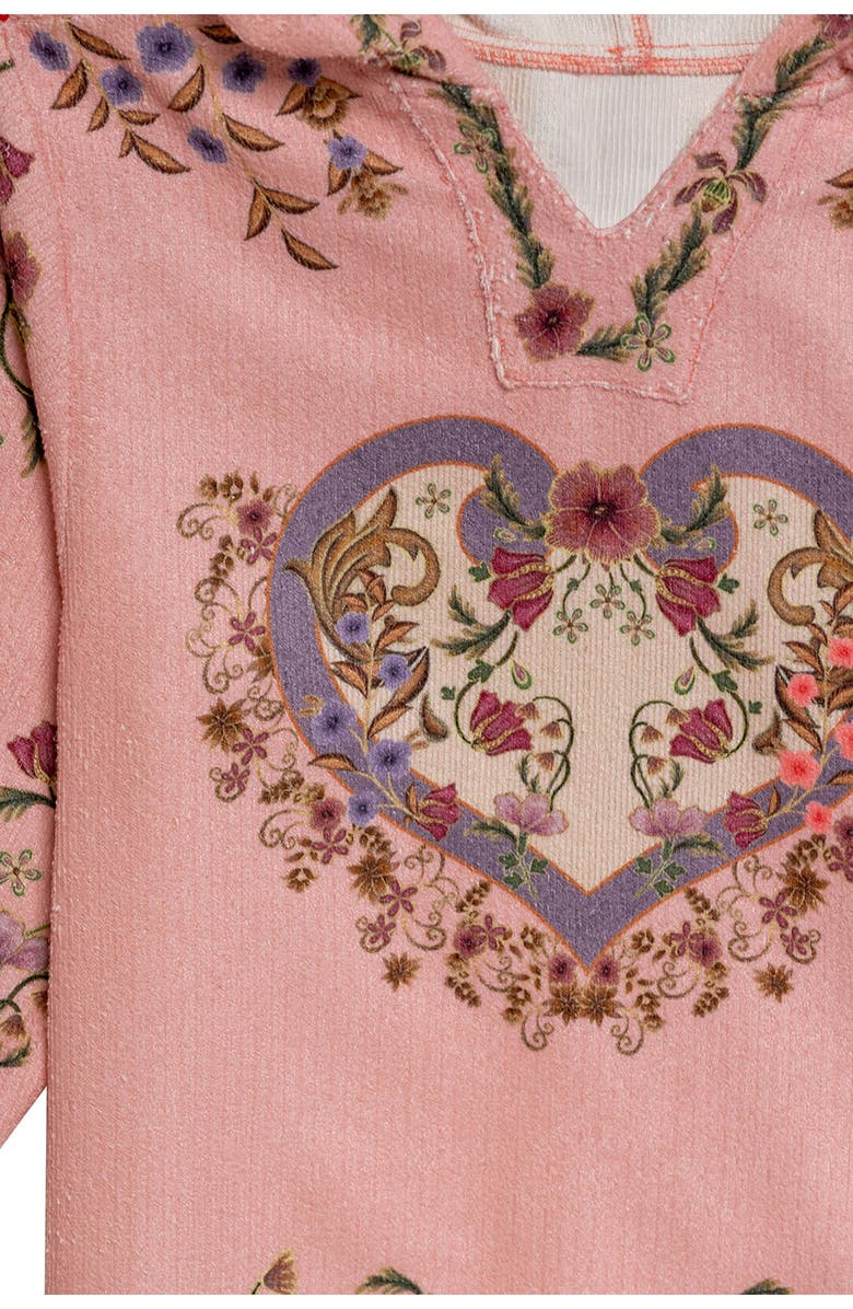 Agua Bendita Kids' Britza Aura Hooded Terry Cover-Up Tunic, Alternate, color, Pink