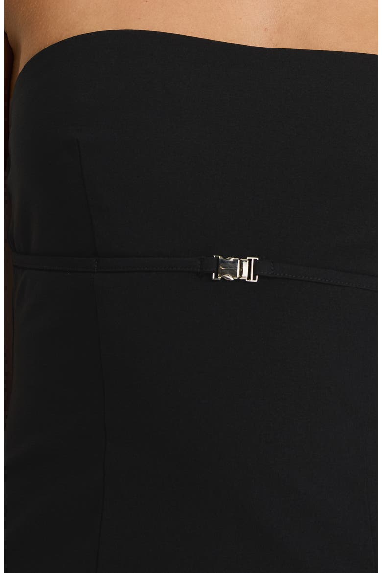 Flounce Strapless Top, Alternate, color, BLACK