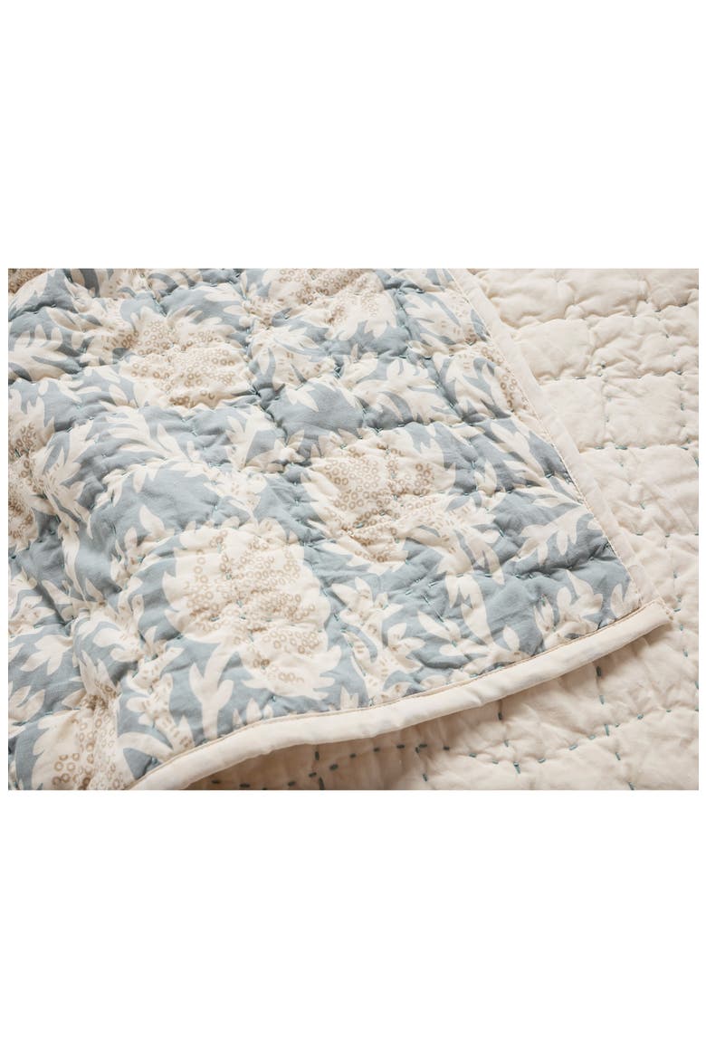 Robles Hand-Stitched Organic Cotton Quilt, Alternate, color, TIDAL/ KHAKI