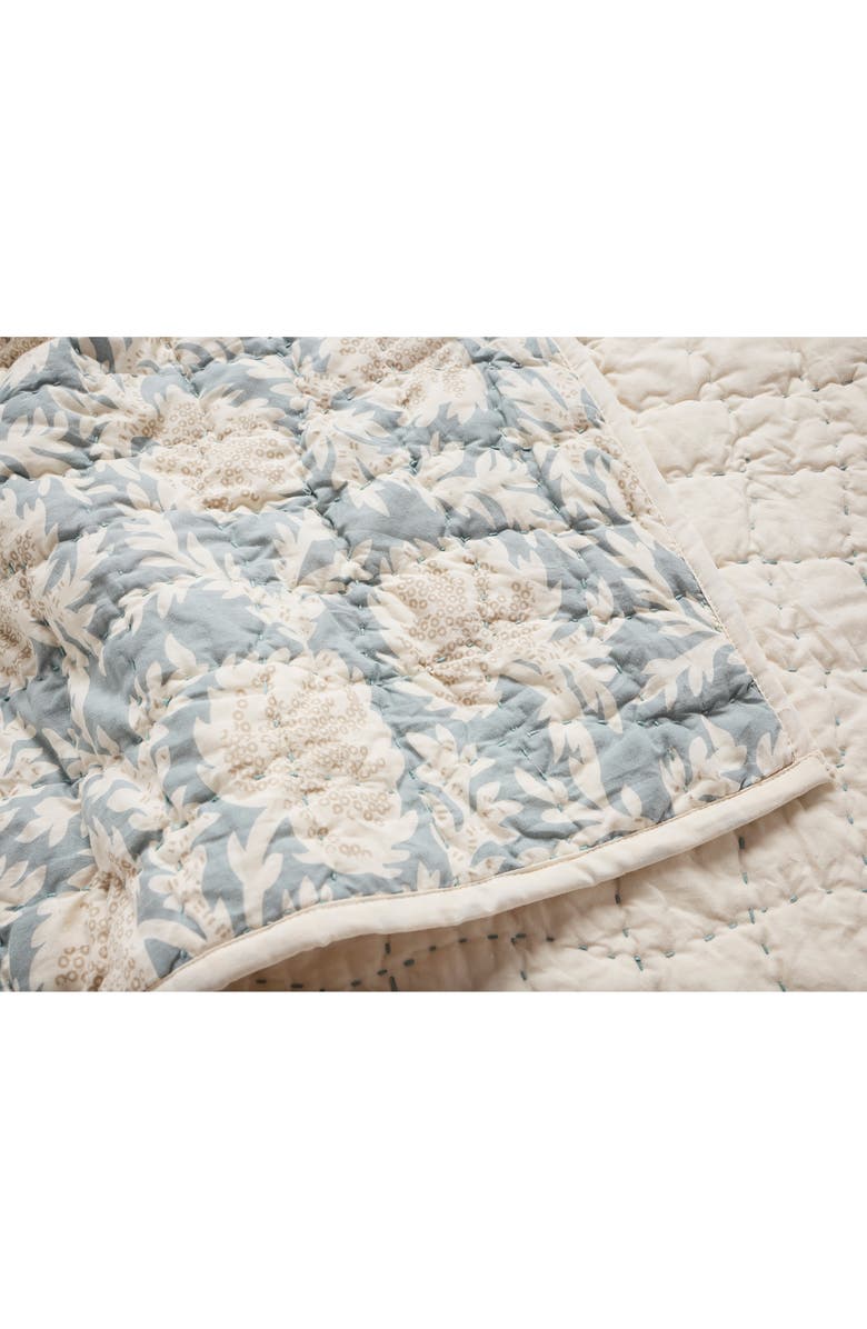 Coyuchi Robles Hand-Stitched Organic Cotton Quilt, Alternate, color, Tidal/ Khaki